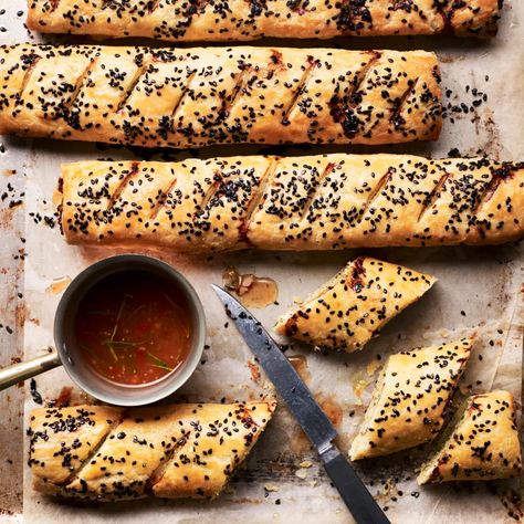 Thai chicken sausage rolls | Women's Weekly Food Italian Ragu, San Choy Bow, Chicken Sausage Rolls, Spicy Chicken Tacos, Homemade Sausage Rolls, Chicken Mince, Sausage Rolls Recipe, Gluten Free Bread Crumbs, Baked Rolls