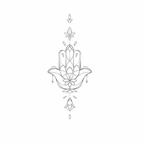 Hamsa Tattoo On Back, Hamsa Spine Tattoo, Dainty Hamsa Tattoo, Fatima Hand Tattoo Small, Hamsa Hand Design, Hamsa Tattoo Back, Fine Line Hamsa Tattoo, Hamsa Tattoo Design Simple, Hand Of Fatima Tattoo Small