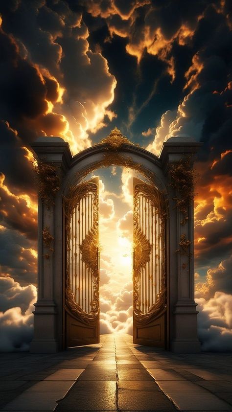 Heaven Gates, Gate Of Heaven, God Glory, Weary Traveler, Jesus Kingdom, Faith Healers, Humble House, Eternal Peace, Biblical Artwork