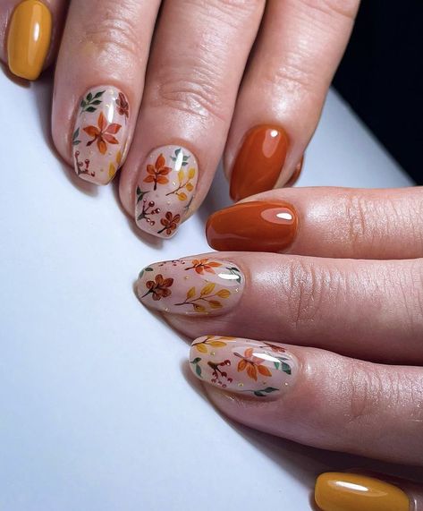 Nail Art Animals, Autumn Manicure, Kutek Disney, Thanksgiving Nail Art, Trendy Nail Art Designs, Smink Inspiration, Seasonal Nails, Makijaż Smokey Eye, Simple Nail Art Designs