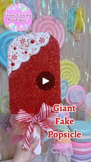 249K views · 7K reactions | Find full tutorial on YouTube! Giant Peppermint Themed Fake Popsicle! #wreathattachment #christmascrafts #christmasdecor #fakesweets | Glam Candy Boutique | Scott Dugdale · Holiday Bells Peppermint Garland Diy, Peppermint Christmas Decorations Diy, Diy Giant Candy Props, Foam Decorations, Candy Props, Unicorn Party Food, Christmas Decorations Centerpiece, Gingerbread Diy, Diy Props