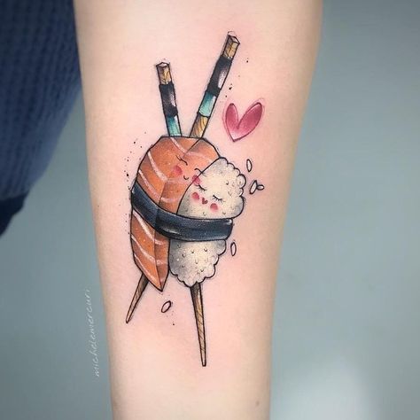 Food Tattoos, Sushi Love, Cute Tattoo, Mom Tattoo Designs, Kawaii Tattoo, Bff Tattoos, Cute Tiny Tattoos, Celtic Tattoos, Diy Tattoo