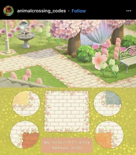 Acnh Cute Path Design, Cute Acnh Path Codes, Acnh Walking Path, Animal Crossing Patterns, Animal Crossing Custom Designs, Acnh Path, Acnh Paths, Acnh Patterns, Motif Acnl