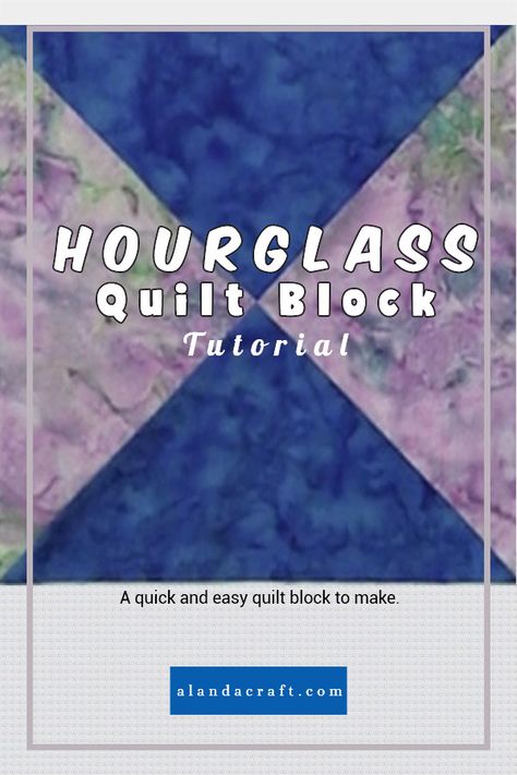 Hourglass Quilt Block, Triangle Quilt Block, Hourglass Quilt, Quilt Blocks Easy, Quilting Tutorial, Log Cabin Quilt Blocks, Quilting Blocks, Basic Quilt, Quilts Patterns