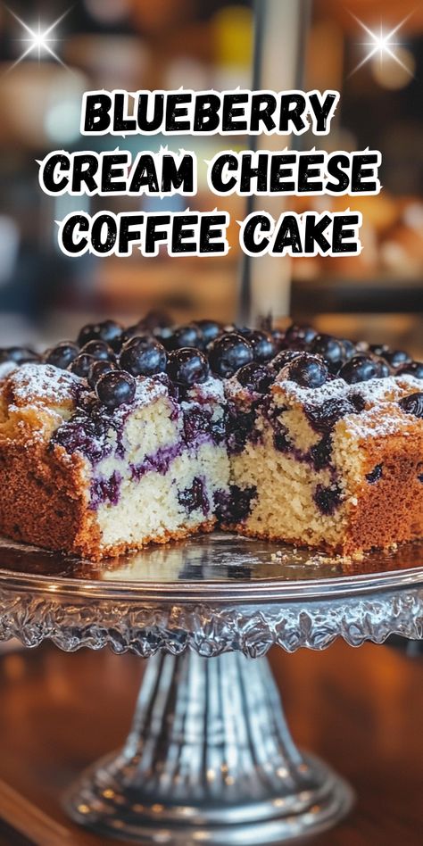 Blueberry Cream Cheese Coffee Cake, Cheese Coffee Cake, Cream Cheese Coffee Cake, Blueberry Desserts, Blueberry Cream Cheese, Low Fat Yogurt, Just Bake, Pastry Blender, Frozen Blueberries