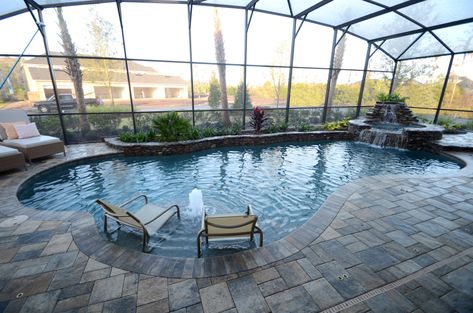 The Pro's and Con's of Pool Enclosures in Florida Florida Backyard, Landscaping Around Pool, Pool Cage, Screened Pool, Florida Pool, Freeform Pools, Indoor Swimming Pool, Pool Contractors, Pool Enclosures