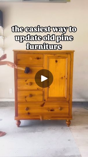 3M views · 48K reactions | I bought this armoire for $40 & sold it for $575 in one day💰

Here’s how I did it:
+ stripped the entire piece (this makes sanding a BREEZE)
+ lightly sanded with 220 to smooth/even
+ added my favorite tan wash (1:1 ratio tan paint to water, I used a sample of rustic taupe by Benjamin Moore)
+ apply and wipe off
+ lightly sand with 400 to smooth
+ apply top coat for durability

Comment LIST and I will dm you all the products I used! Don’t forget to save this post and follow me for more furniture flips!

 #furnitureflip #dresserflip #paintwash | molly harris | diy furniture flips Painting Pine Furniture, Pine Furniture Makeover, Cedar Cottage, Rustic Painted Furniture, Repurposed Wood Projects, Tan Wash, Restore Furniture, Furniture Refurbishing, Redoing Furniture