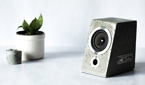 25 concrete speakers that promise best acoustics and longevity Concrete Cloth, Wood Speakers, Speaker Projects, Audio Rack, Concrete Ideas, In Wall Speakers, Diy Speakers, Hifi Speakers, Sound Boxes