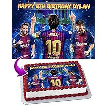 Messi Cake, Edible Picture Cake, Birthday Cake Banner, Messi Birthday, Personalized Birthday Cake, Happy Birthday Candles Cake, Half Sheet Cake, Edible Image Cake Topper, Soccer Cake