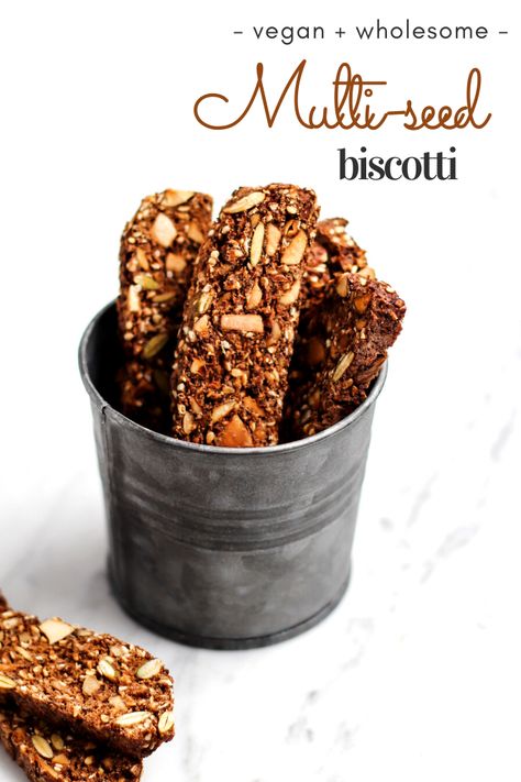 Eggless Biscotti, Eggless Biscotti Recipe, Biscotti Flavors, Healthy Bakes, Seed Cookies, Breakfast Cookie, Breakfast Cookie Recipe, Biscuit Bar, Beet Hummus