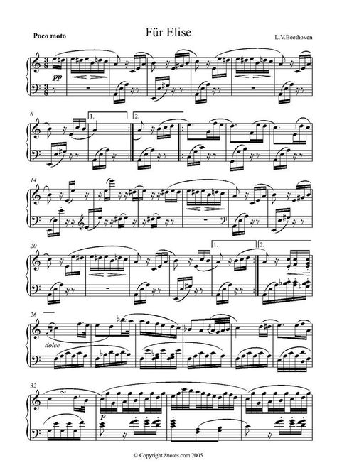 Fur Elise Piano, Beethoven Fur Elise, Fur Elise Sheet Music, Free Sheet Music For Piano, Popular Piano Sheet Music, Piano Songs Sheet Music, Sheet Music With Letters, Blank Sheet Music, Fur Elise