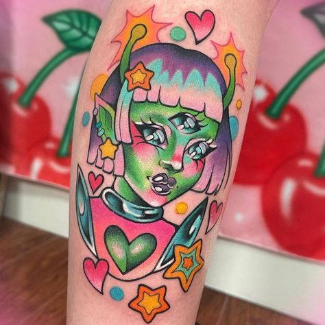 Pastel Tattoo, Traditional Tattoo Inspiration, American Traditional Tattoo Ideas, Traditional Tattoo Ideas, Tattoo Practice, Finger Tattoo For Women, Scary Tattoos, Alien Tattoo, Kawaii Tattoo