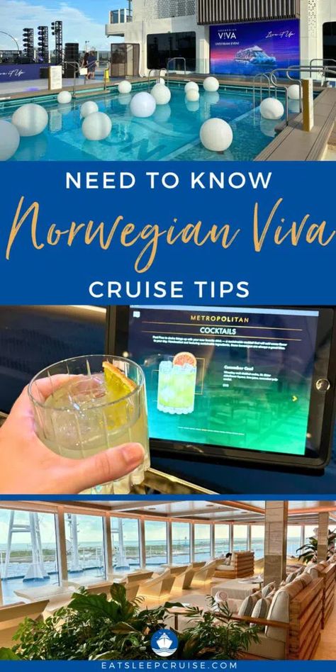 What You Should Know Before Taking a Norwegian Viva Cruise - To help with your cruise planning, we have a list of ten cruise tips and things you should know before taking a Norwegian Viva cruise. Cruise Hacks Norwegian, Ncl Viva, Ncl Cruise Tips, Norwegian Viva, Norwegian Cruise Packing List, Norwegian Cruise Tips, Norwegian Cruise Line Tips, Norweigen Cruise, Cruise Checklist