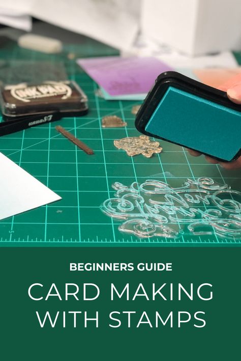 Beginners Guide to Card Making with Stamps - Hobbies on a Budget Diy Stamp Cards Ideas, Card Making Stamps, Stamps For Card Making, Card Making With Stamps, Card Making Essentials, Card Making Ideas For Beginners, Stamping Cards, Stamp Tutorial, Make Cards