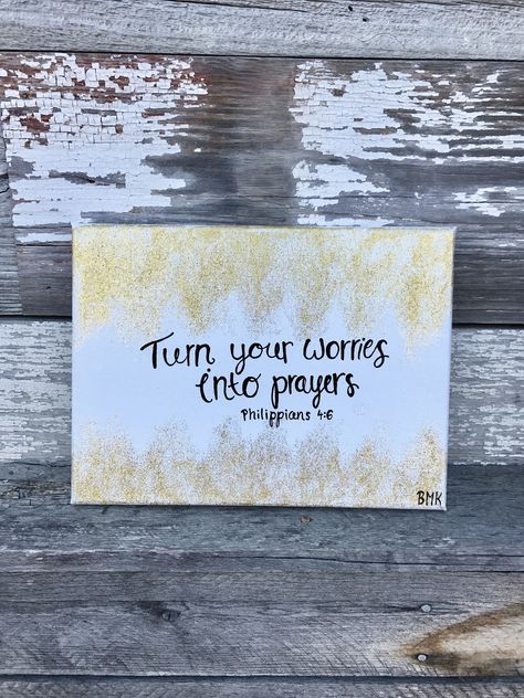 Turn your worries into prayers -Philippians 4:6 || bible verse canvas art - Canvases for Christ BMK Diy Bible Verse Canvas, Faith Paintings Canvas Easy, Bible Verse Painting Easy, Diy Paintings For Bedroom Wall Art, Bible Verse Painting Canvases, Christmas Canvas Art Diy, Bible Verse Canvas Painting, Turn Your Worries Into Prayers, Diy Canvas Art Quotes