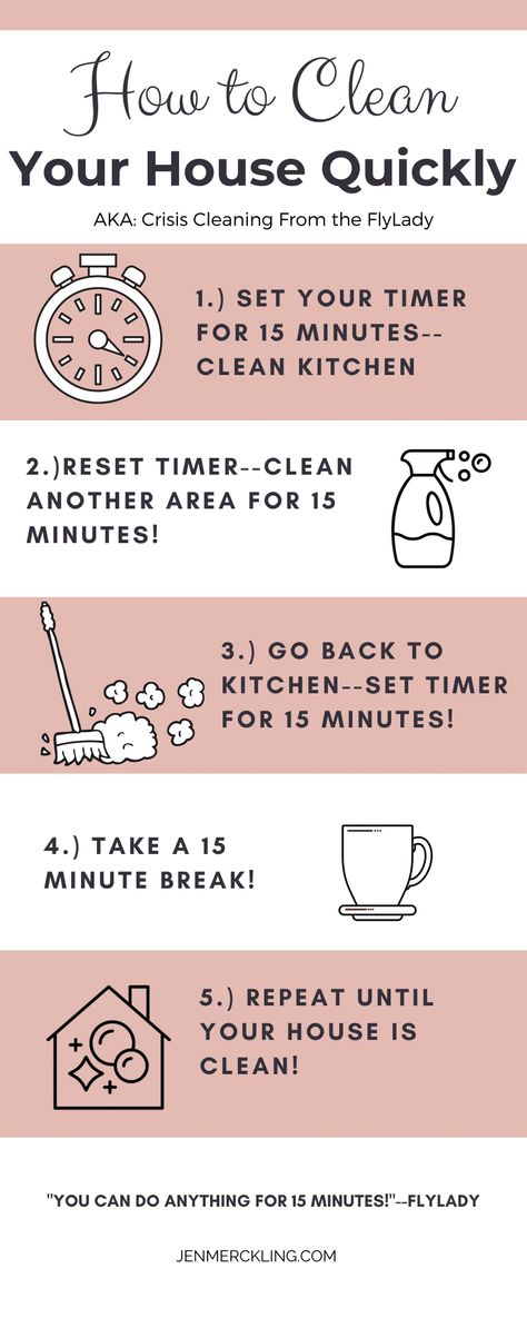 Get Your House Cleaned Fast! Stay focused with these 5 Steps and Cleaning Checklist! I love the FlyLady and have been using her Cleaning Routines for over 15 years--here's her simple way to Crisis Clean! You CAN do it! #housecleaning #tips #FlyLady #FlyBabies #CrisisCleaning #CleaningChecklist #CleanFast Fly Lady Cleaning, Cleaning Routines, Work For The Lord, Clean Your House, Spring Cleaning Hacks, House Cleaning Checklist, Speed Cleaning, Fast Cleaning, Household Cleaning Tips