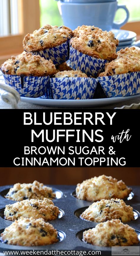 Cinnamon Crumble Topping, Brown Sugar Muffins, Moist Blueberry Muffins, Blueberry Buckle Recipe, Blueberry Crumble Muffins, Best Muffin Recipe, Blueberry Muffin Recipe Easy, Muffins For Breakfast, Homemade Blueberry Muffins