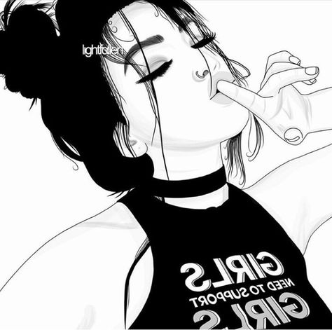 Cool Girl Drawings, Tumblr Outline, Yuumei Art, Tumblr Drawings, Girl Drawing Sketches, Girly Drawings, Pop Art Wallpaper, Outline Drawings