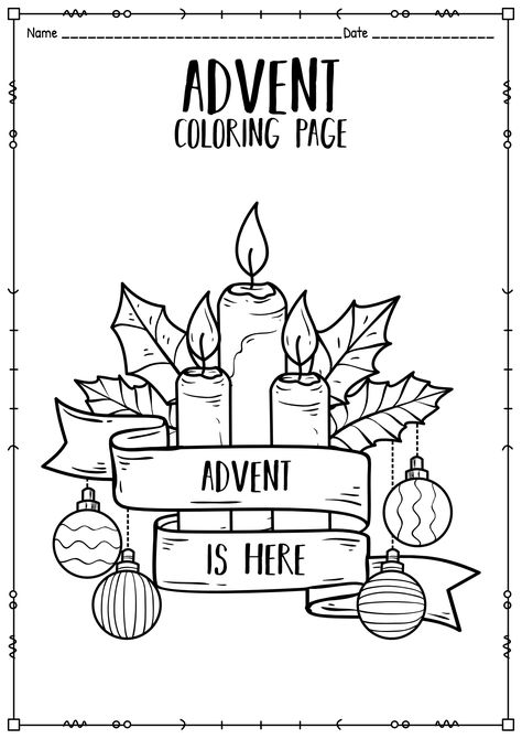 Free Printable Advent Coloring Pages Advent Coloring Pages For Kids, Free Catholic Printables Children, Advent Printables Free, Advent Coloring Pages Free Printable, Advent Worksheets, Advent Free Printable, Advent Candle Colors, Catholic Advent Wreath, Advent Printables