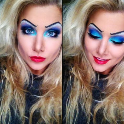 Disney Ursula makeup tutorial Ursula Makeup Tutorial, Ursula Makeup, Little Mermaid Makeup, Disney Ursula, Ursula Costume, Halloween Make-up Looks, Halloween Decor Diy, Makeup Powder, Hallowen Costume