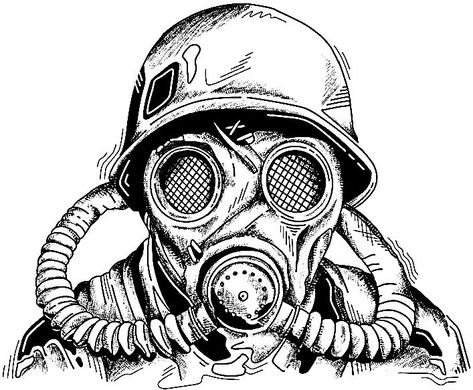 Gas Mask Drawing, Gas Mask Tattoo, Skull Coloring, Xmas Drawing, Sketch Style Tattoos, Army Art, Mask Guy, Gas Mask Art, Scary Drawings