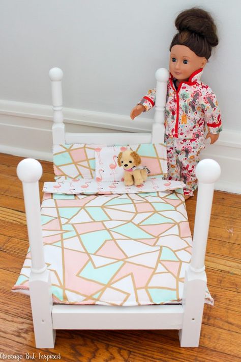 How To Build A Doll Bed #toys #kidstoys #DIY #dolls #dollbed #dollfurniture American Girl Beds, Doll Bed Diy, American Girl Doll Bed, American Girl Doll Room, American Girl Furniture, Girls Furniture, American Girl Doll Hairstyles, American Girl Doll House, Girls Dollhouse