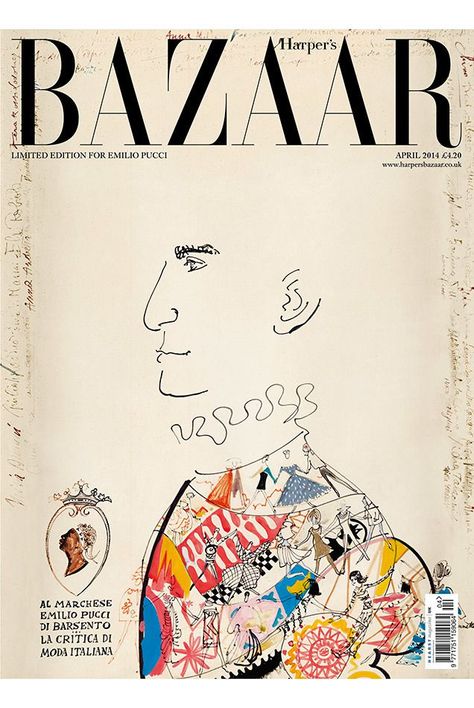 Harper's Bazaar x Emilio Pucci- HarpersBAZAARUK Vintage Emilio Pucci, Famous Posters, Emilio Pucci Vintage, Harpers Bazaar Covers, Famous Artists Paintings, Pucci Vintage, Drawing Poster, Hippie Art, Graphic Design Advertising