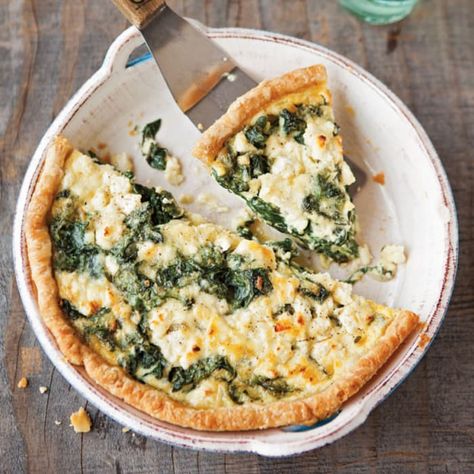 Bobby Flay Brunch Recipes | Williams-Sonoma Taste Dinner Spinach, Spinach Feta Quiche, William Sonoma Recipes, Egg Quiche, Feta Quiche, Almond Bread, Spinach Quiche, Spinach Feta, Spinach Egg