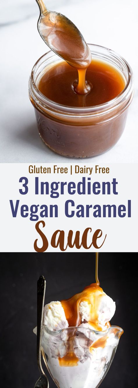 Dairy Free Vegan Caramel Sauce - This Dairy Free Caramel Sauce is quick and easy, and made with coconut milk! Perfect for ice cream, baking or anything else! Even dairy lovers will adore it! | #Foodfaithfitness | #glutenfree #vegan #dairyfree #healthy #plantbased Dairy Free Caramel Sauce, Dairy Free Caramel, Vegan Caramel Sauce, Dairy Free Baking, Vegan Caramel, Homemade Caramel Sauce, Dairy Free Dessert, Caramel Recipes, Homemade Caramel