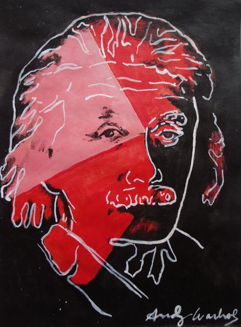 Albert Einstein Condition: as pictured, aging, no restoration required. Dimensions: 26.8 x 20.0 cm. The painting is baring signature "Andy Warhol", in the lower margin and verso. The painting has a reference number marked on verso, which in our opinion belong to the previous collections this artwork was part of. The artwork is offered as after the artist, sold as is. The present work comes with general object description stating the general attributes of the artwork. Offering a fine Pop art mixe Pop Art Andy Warhol, Warhol Pop Art, Andy Warhol Pop Art, Marcel Duchamp, Gcse Art, Pop Art Painting, Mixed Media Painting, Andy Warhol, Albert Einstein