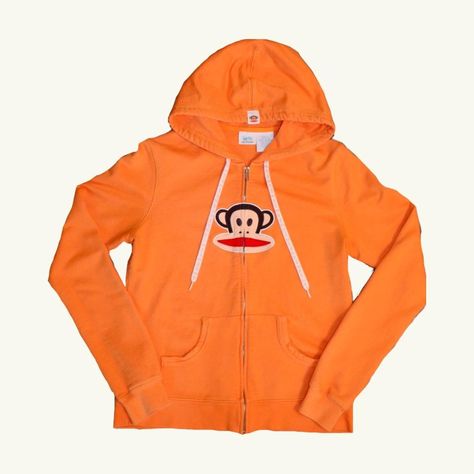 ★ cutest 2000’s orange paul frank monkey zip-up... - Depop Paul Frank Monkey, Dr Closet, Perfect Cute, Paul Frank, Cute Hoodie, Pinterest Closet, School Fits, Winter Clothes, Stylish Fashion