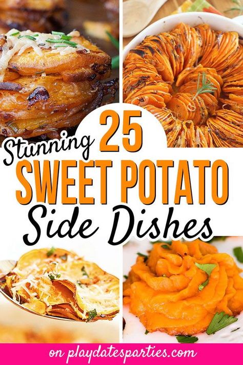 Sweet Potato Recipes Make Ahead, Make Ahead Sweet Potato Recipes, Make Ahead Sweet Potatoes, Sweet Potato Side Dishes, Dishes For Thanksgiving Dinner, Potato Dishes Recipes, Sweet Potatoes Healthy, Thanksgiving Sweet Potato Recipes, Dishes For Thanksgiving