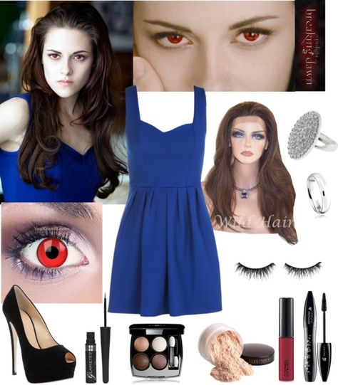 "Be Bella Cullen for Halloween / Karneval" by natihasi on Polyvore Blue Dress Costume Ideas, Alice Cullen Outfits, Bella Swan Vampire, Twilight Makeup, Twilight Fashion, Bella Y Edward, Twilight Party, Twilight Outfits, Vampire Halloween Costume