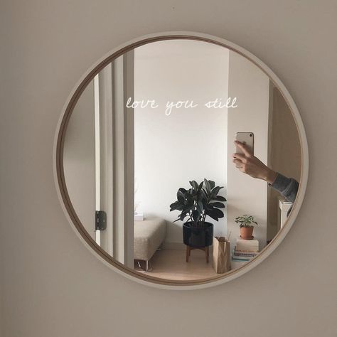 Vynil Ideas, Mirror Quotes, Mirror Stickers, Black And White Aesthetic, White Aesthetic, Aesthetic Room Decor, Aesthetic Room, Oversized Mirror, Music Videos