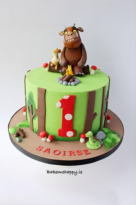 Gruffalo cake - Cake by Elaine Boyle....bakemehappy.ie Gruffalo Cake, Gruffalo Party, Second Birthday Cakes, Woodland Cake, Jungle Cake, 4th Birthday Cakes, 3rd Birthday Cakes, 2 Birthday Cake, Character Cakes