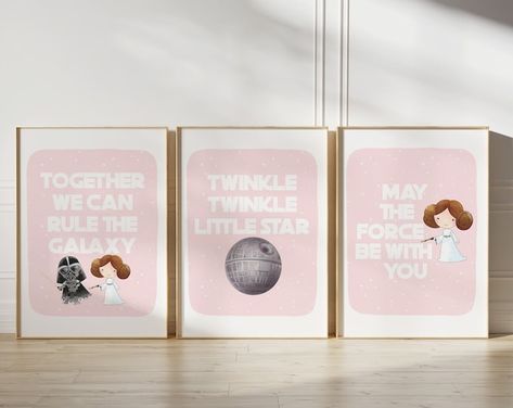 Etsy :: Your place to buy and sell all things handmade Princess Leia Nursery, Star Wars Baby Nursery, Star Wars Nursery Art, Star Wars Baby Room, Star Wars Wall Decal, Room Watercolor, Star Wars Nursery, Star Wars Wall Art, Prints Bedroom