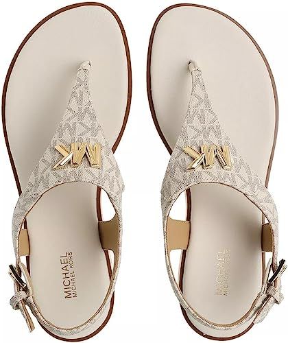 Michael Kors Jilly Flat Sandal Stylish and comfortable. Available in 7 colors! Mk Sandals, Michael Kors Flats, Michael Kors Sandals, Cushions To Make, Woman Clothes, Cute Sandals, Sell On Amazon, Shoes Slippers, Womens Sandals Flat