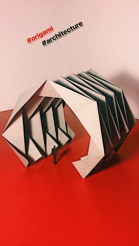 Architecture School Project, Paper Structure Architecture Origami, Origami Architecture Concept, Folding Architecture Concept, Paper Folding Architecture, Origami Human, Paper Model Architecture, Architecture Origami, Silhouette Architecture