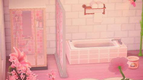 Fairy Island, Animals Crossing, Animal Crossing Villagers, Pink Bathroom, Cute House, Moon Flower, Bathroom Wallpaper, Animal Crossing Qr, Cool Rooms