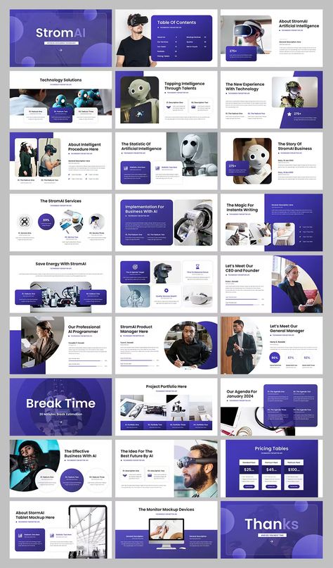 Artificial Intelligence Google Slide Template Modern Powerpoint Design, Brochure Design Layouts, Interactive Web Design, Branding Portfolio, Slides Design, Powerpoint Design Templates, Corporate Presentation, Powerpoint Presentation Design, Ppt Design