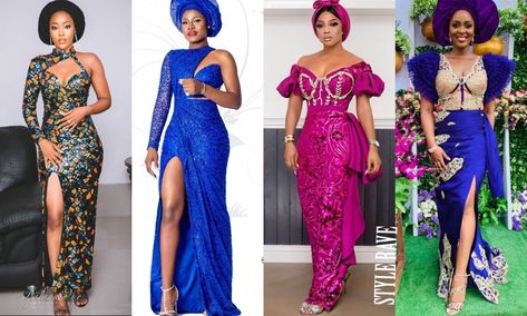 The Latest Long Aso Ebi Gowns In Best Colours For This Wedding Season Lace 2023, Nigerian Wedding Dresses Traditional, Latest Aso Ebi Styles, Colourful Style, Lace Gown Styles, African Wedding Dress, Ethereal Wedding, Wedding Court, Aso Ebi Styles