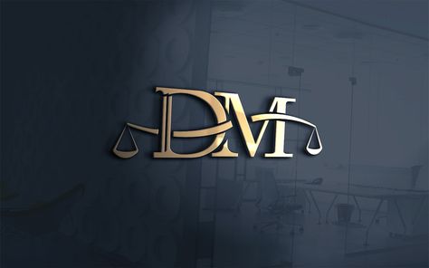 DM Lawyer Logo Template For Law, Lawyer And Justice Law Firm Logo Ideas, Advocate Lawyer Logo, Signature Logo Ideas, Law Office Logo, Law Logo Lawyer, Lawyer Branding, Lawyer Logo Design, Law Firm Design, Dm Logo