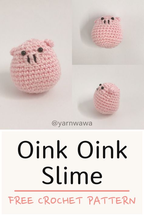 👋 Hi~Hi~ My 4th slime is a pink pig, Oink Oink Slime. PDF Pattern is free to download. Hope you enjoy it. Happy Crochet! 😊 Pattern Designed and photographed by Yarnwawa #yarnwawa #yarnwawapattern #毛線編織 #毛線娃娃 #鉤針娃娃 #編織娃娃 #鉤針編み #編み物 #編みぐるみ #あみぐるみ #아미구루미 #амигуруми #amigurumilove #amigurumitoys #amigurumiaddict #amigurumi #crochettoy #crochetlove #crochetersofinstagram #crochet #amigurumipattern #freeamigurumipattern #freecrochetpattern #crochetpattern #amigurumidesigner Little Pigs, Amigurumi Toys, Amigurumi Free Pattern, Crochet Patterns Amigurumi, Amigurumi Crochet, Amigurumi Pattern, Crochet Toys, Slime, Crochet Amigurumi