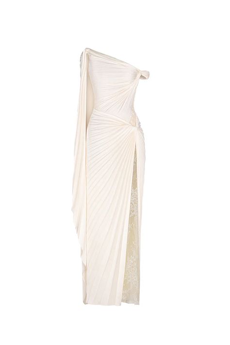 White Draped Dress, White Mid Dress, Studio Pia, Draped Gown, White Evening Gowns, Goddess Gown, Knitwear Outfit, Happy Clothes, Yellow Maxi Dress