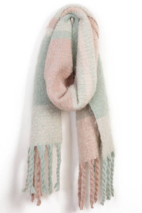 Evelyn K Scarves Pastel Plaid Scarf #commissionlink Tartan Shawl, Pastel Scarf, Tartan Plaid Scarf, Pink Shawl, Plaid Shawl, Pink Tartan, Pastel Plaid, Fringe Shawl, Tartan Scarf