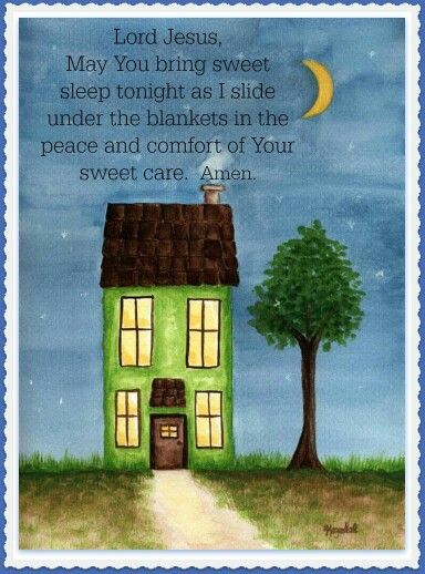 Psalm 91 ☆♡ Blue Night Sky, 심플한 그림, House Tree, Moon Blue, Yellow Moon, Sky Stars, Painting Green, Whimsical Home, Blue Night