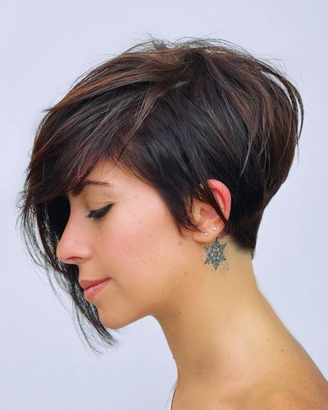 Shattered Asymmetrical Pixie Bob Long Asymmetrical Haircut, Asymetrical Haircut, Short Asymmetrical Haircut, Long Asymmetrical Bob, Short Bob Pixie, Asymmetrical Bob Short, Asymmetrical Pixie Cuts, Asymmetrical Bob Haircuts, Bob Pixie