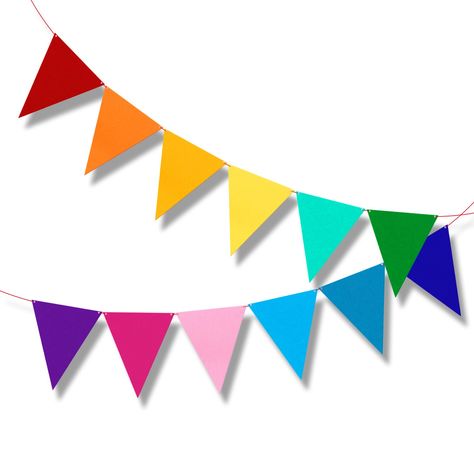 PRICES MAY VARY. Felt Eye-catching colors: Our vibrant felt triangle bunting features a stunning mix of popular colors, perfect for adding a lively and festive touch to any celebration or gathering. Durable and reusable: Made from high-quality, soft felt material, our pennant flags are built to last, allowing you to use them for multiple events and occasions without any wear and tear. Versatile indoor/outdoor decor: Designed for both indoor and outdoor use, these colorful hanging decorations are Pennant Flags, Banner Birthday, Pennant Banner, Flag Banner, Bunting, Birthday Party Decorations, Carnival, Party Decorations, Felt