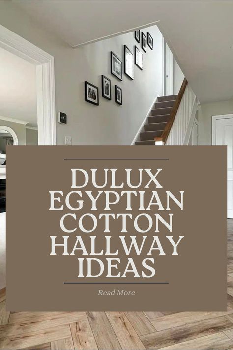 Egyptian Cotton Hallway, Hallway Paint Colors To Brighten, Stairway Paint Ideas, Marble Tiles Kitchen, Hallway Decorating Colours, Hallway And Stairs Ideas, Hall Paint Colors, Hallway Colour Ideas, Dulux Egyptian Cotton