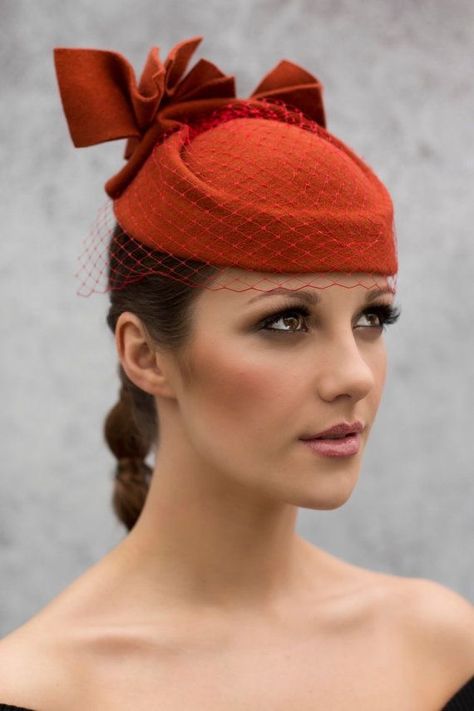 Elegant Hat, Large Hat, Orange Hat, Occasion Hats, Pretty Hats, Elegant Hats, Cocktail Hat, Millinery Hats, Fancy Hats